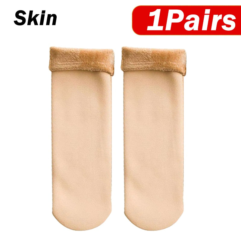 5Pairs Women Winter Thicken Warm Short Socks Thermal Cashmere Wool Socks Nylon Snow Velvet Boots Home Floor Calcetines Mujer