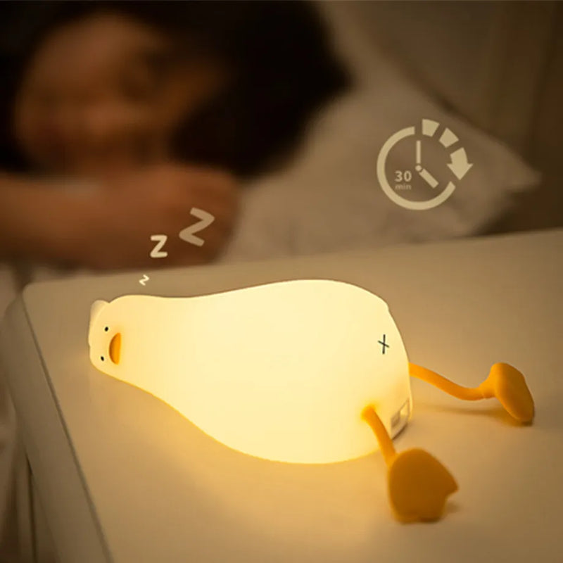 LED Children Night Light Rechargeable Silicone Squishy Duck Lamp Child Holiday Gift Sleeping Creative Bedroom Desktop Decor Lamp