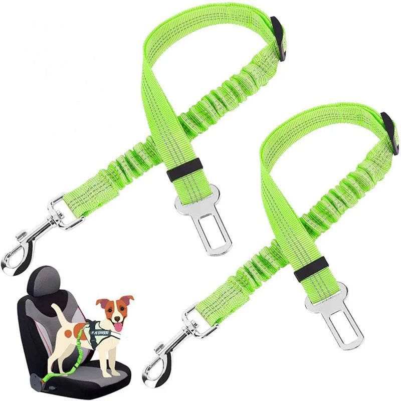 Dog Seat Belt Adjustable Retractable Dog Car Seatbelt Reflective Elastic Nylon Vehicle Pet Safety Seat Belt for Dogs Car Harness